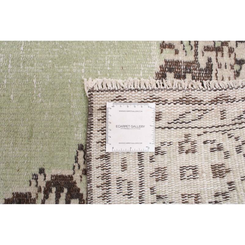 ECARPETGALLERY Hand-knotted Color Transition Light Green Wool Rug - 5'8 x 9'3