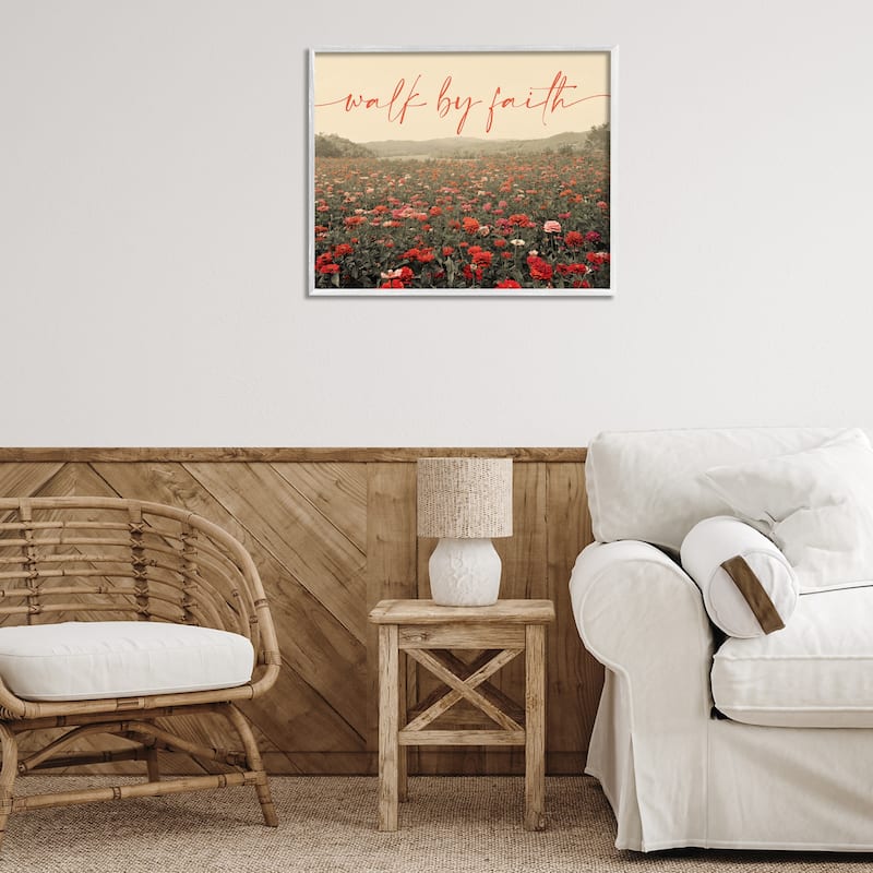 Stupell Walk By Faith Garden Framed Giclee Art Design By GAIL PECK