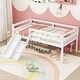 preview thumbnail 3 of 16, Twin Size Pine Wood Low Loft Bed with Slide and Ladder