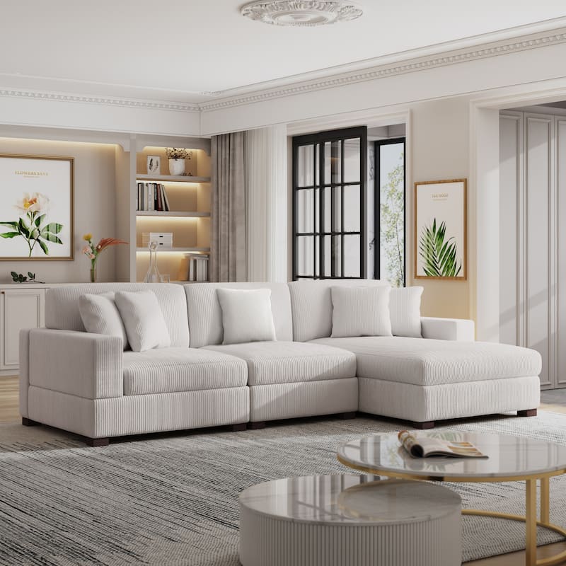 Oversized Modular Sectional Sofa Set with Pillows for Living Room