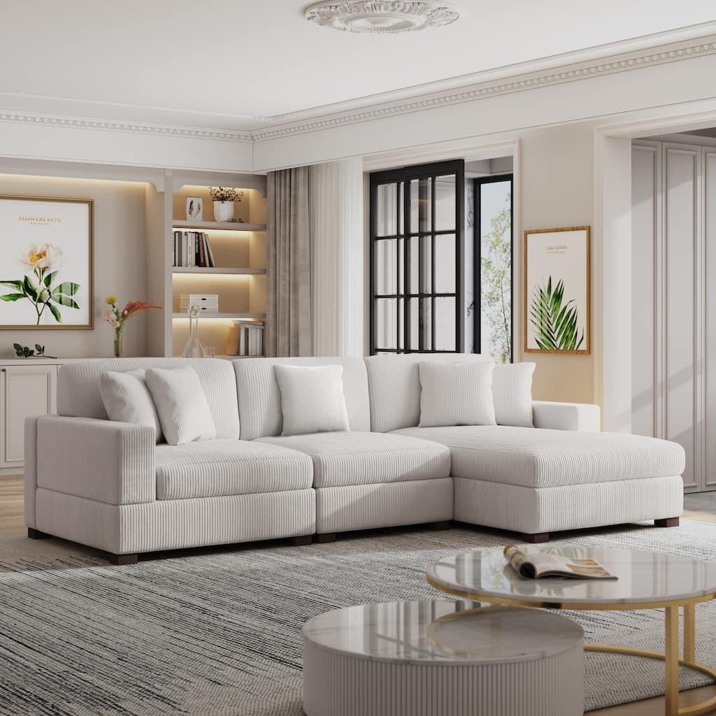 Oversized Modular Sectional Sofa Set with Pillows for Living Room