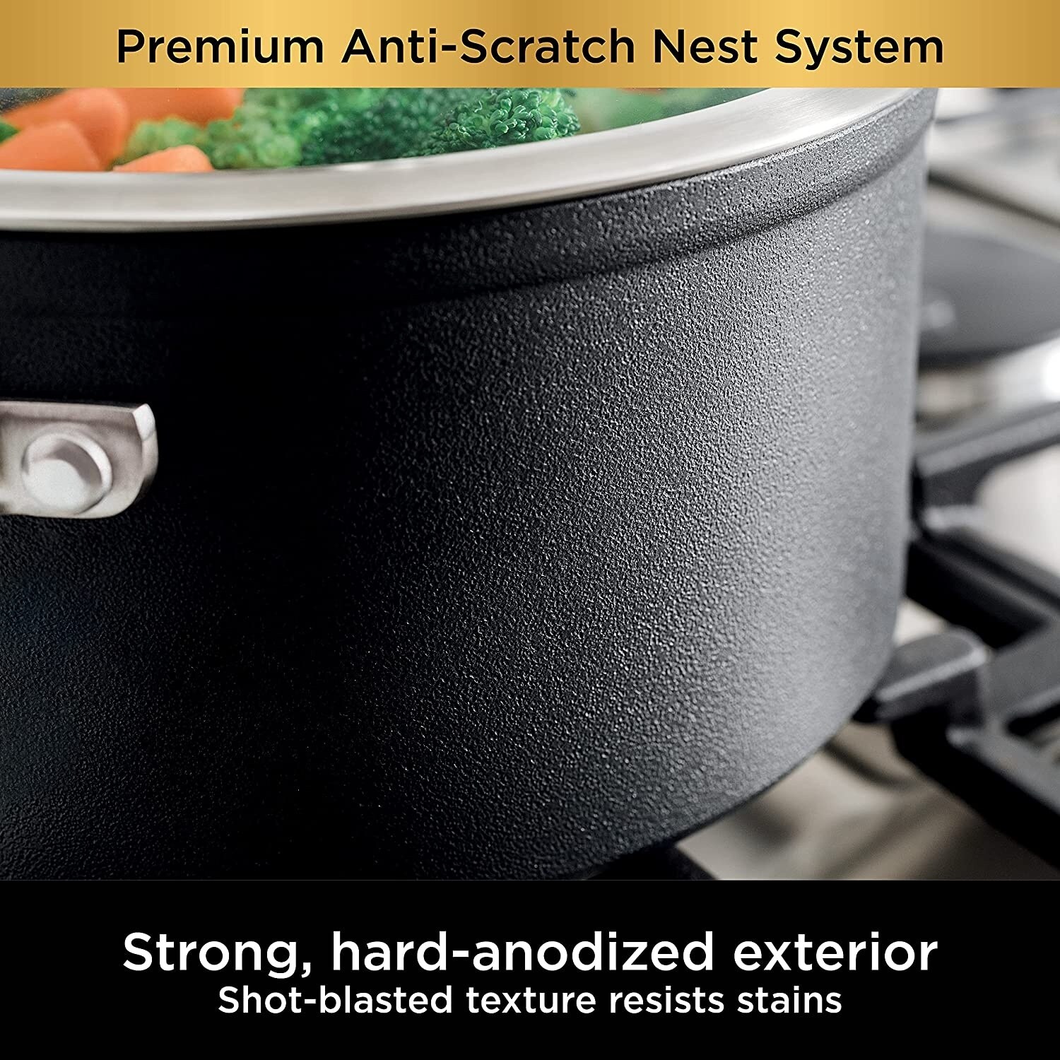 Ninja C59500 Foodi NeverStick Premium 10-Piece Cookware Set - Bed