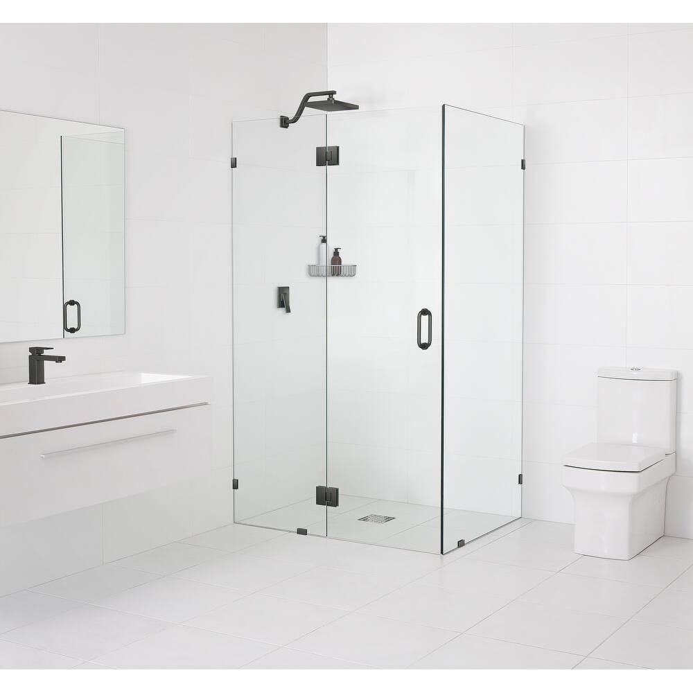 Glass Warehouse 78" x 48" x 48" Frameless 90 Degree Shower Enclosure - Glass Hinge