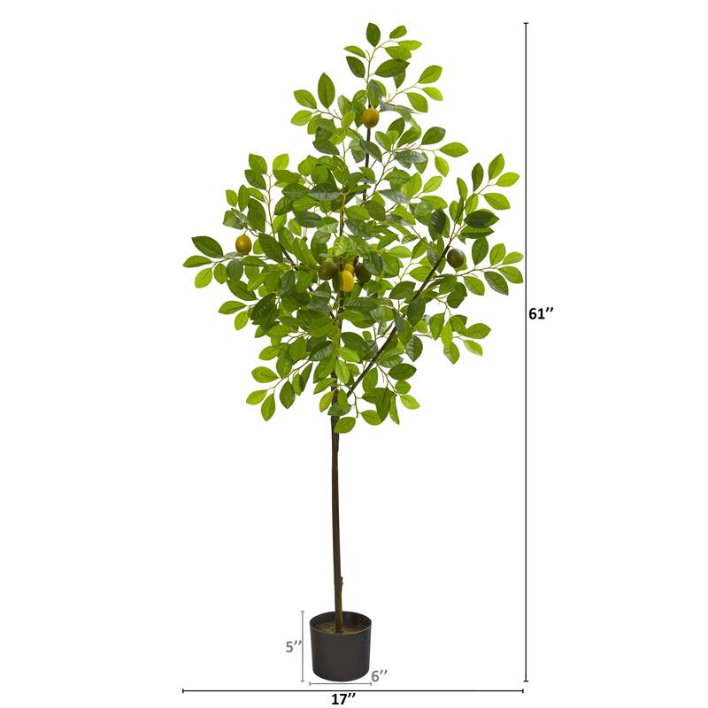 Artificial Lemon Tree 54In Indoor Outdoor Decor Sand Planter - Green - 11-20 Inches
