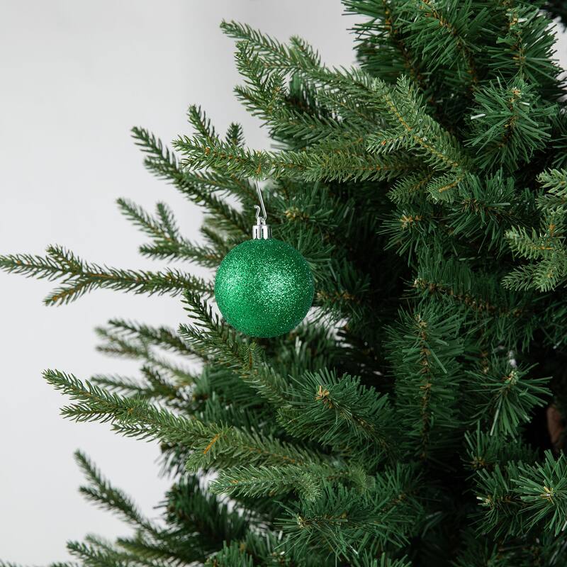 Glitzhome 18ct Christmas Tree Whimsical Red/ Green/ Silver Deluxe Large Ball Ornaments