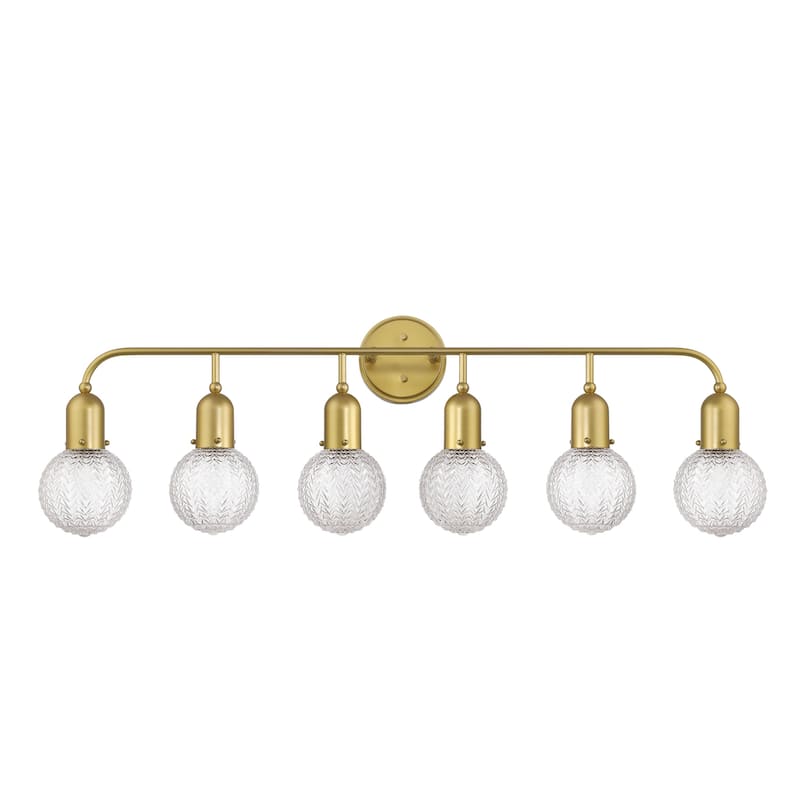 Modern Glam 6-light Bathroom Vanity Light with Crystal Shade - 44 inches