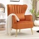 preview thumbnail 25 of 65, HOMYKA Modern Wingback Arm Chair Upholstered Accent Chair Velvet - Orange