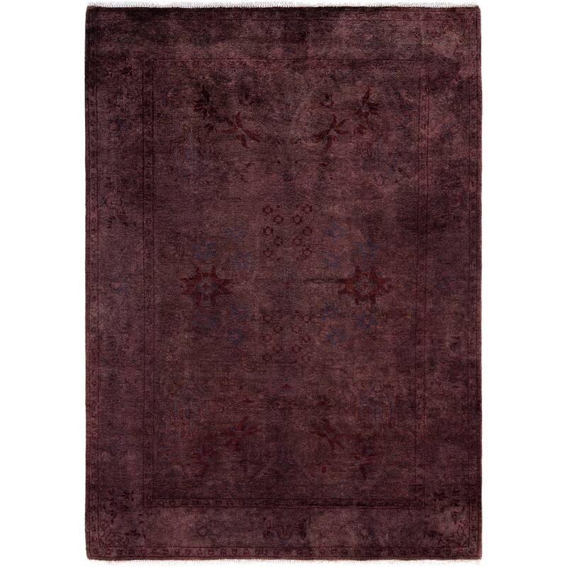 Overdyed One-of-a-Kind Hand-Knotted Area Rug - Purple - 4' 2" x 5' 9"