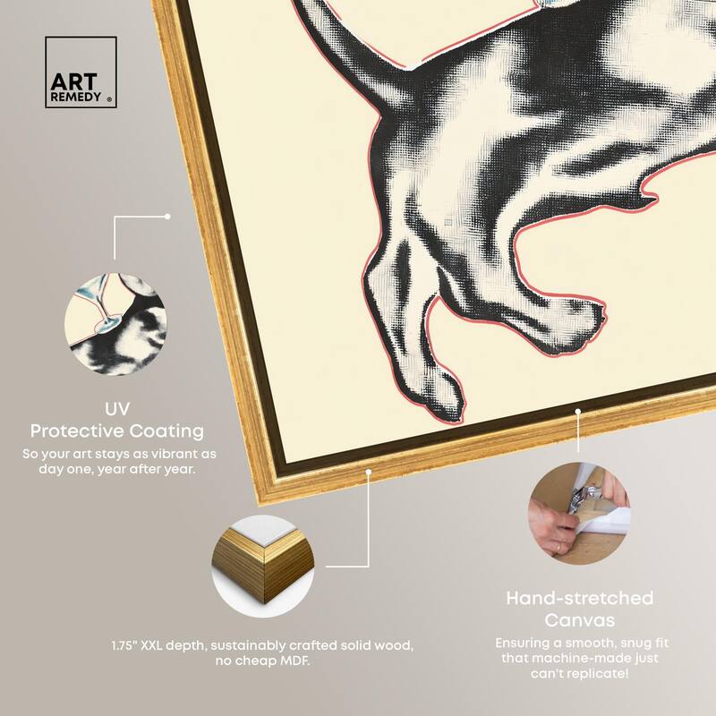 Martini Pup II Canvas by Art Remedy