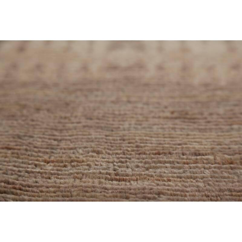 Hand Knotted Oriental 100% Wool Carpet Transitional All-Over Brown Oushak Area Rug - 11' 10'' X 9' 0''