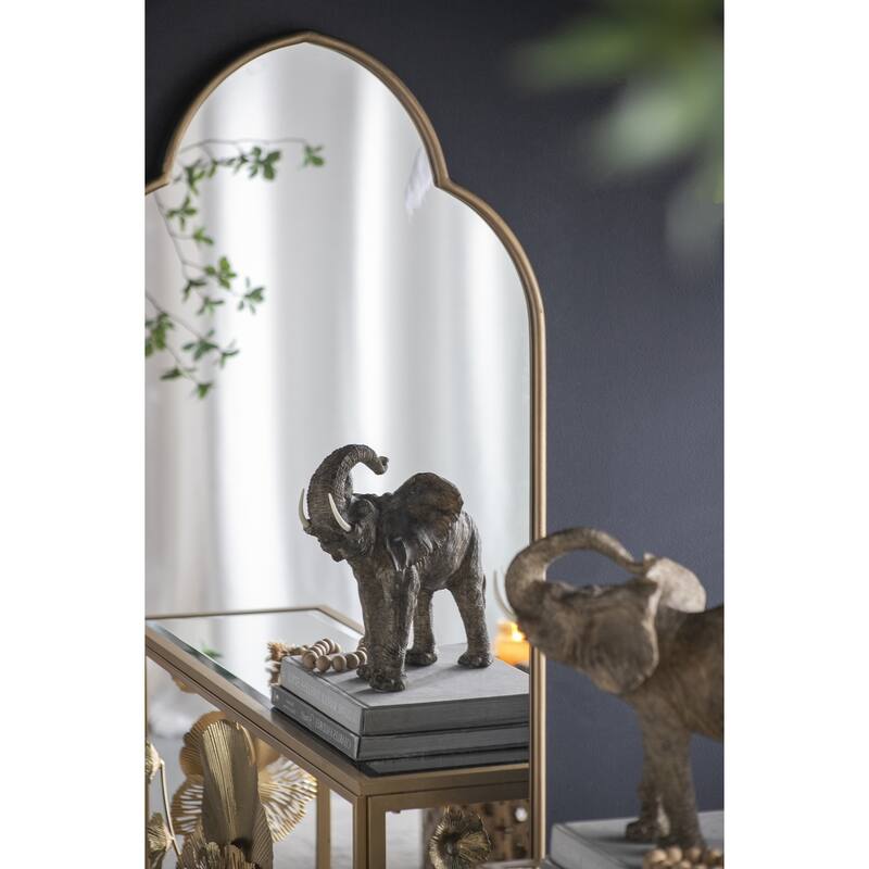 22.4" x 1" x 48" Champagne Gold Decorative Wall Mirror with Notched Edges