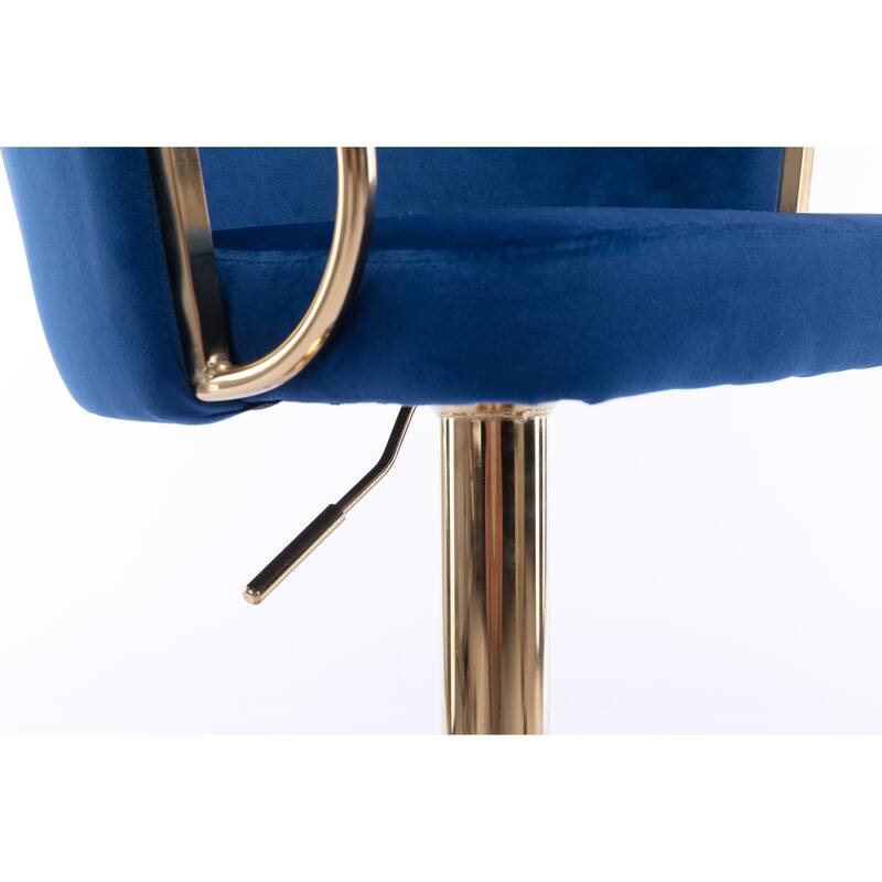 Velvet Swivel Bar Stools Set of 2, Counter Height Dining Chair with Padded Seat, Kitchen Island Stools with Footrest