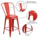 preview thumbnail 58 of 97, 24'' High Metal Indoor-Outdoor Counter Height Stool with Back