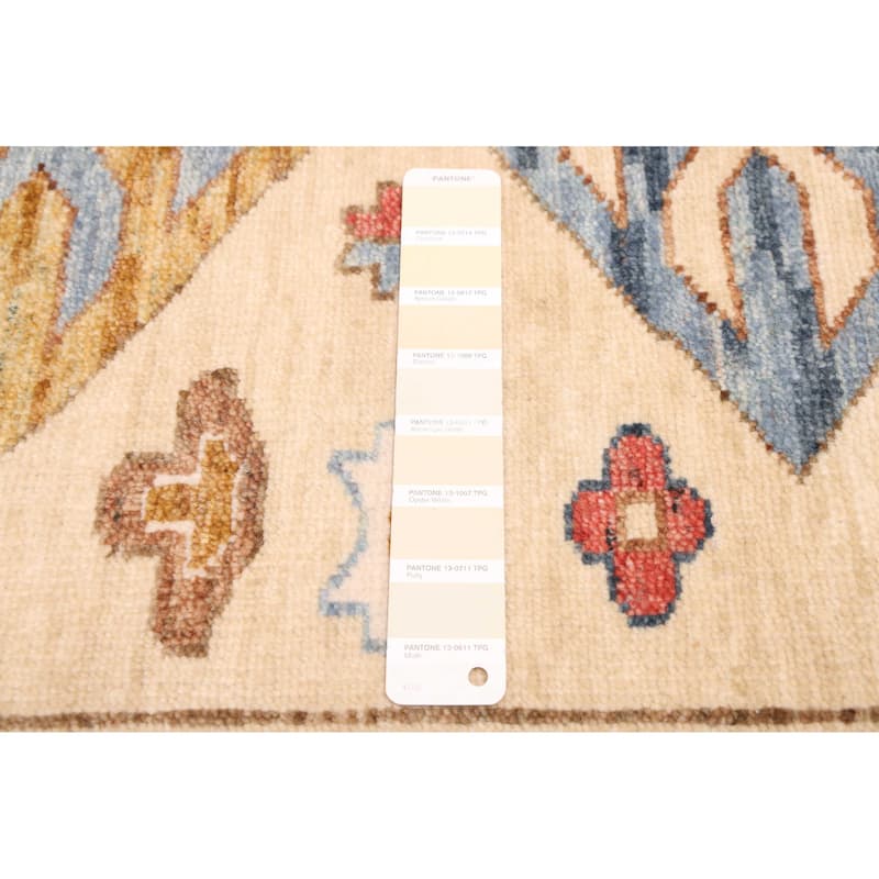 ECARPETGALLERY Hand-knotted Jules Sultane Light Khaki Wool Rug - 9'1 x 12'2