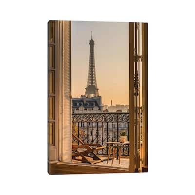 iCanvas "Paris Balcony With Eiffel Tower" by Karen Mandau Canvas Print