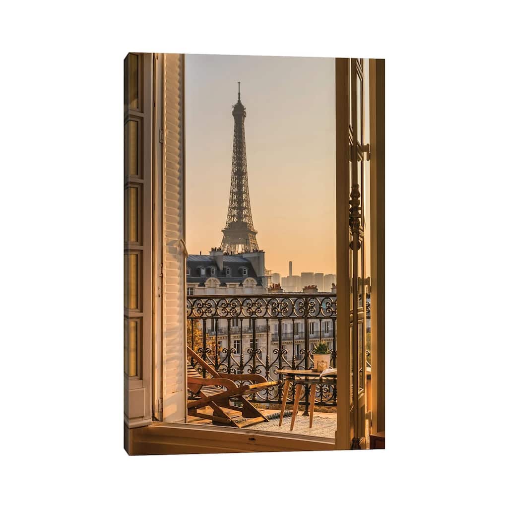 iCanvas "Paris Balcony With Eiffel Tower" by Karen Mandau Canvas Print
