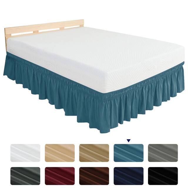 Subrtex Easy Fit 16-inch Drop Bed Skirts - Queen - Peacock Blue