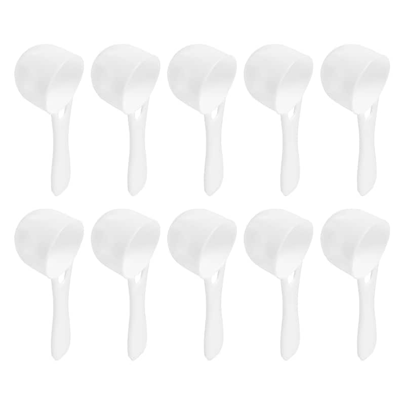 10Pcs Plastic Measuring Spoons Powder Scoops Spoon Kitchen Spoon, 5g White