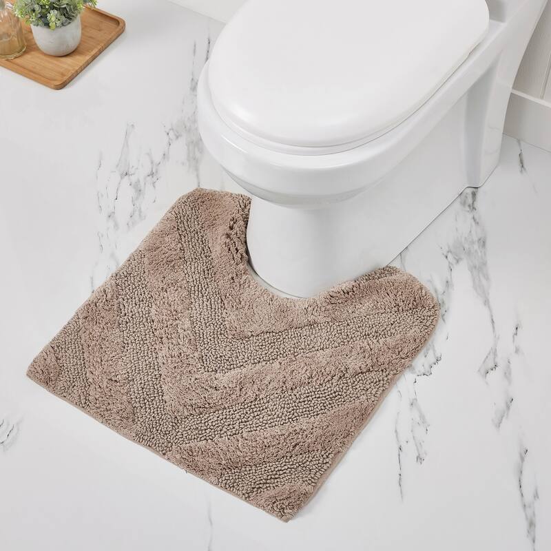 Better Trends Bathroom Rug Set 100% Cotton Tufted Water Absorbent Bath Rug for Shower, Sink Mats Machine Wash Hugo Collection