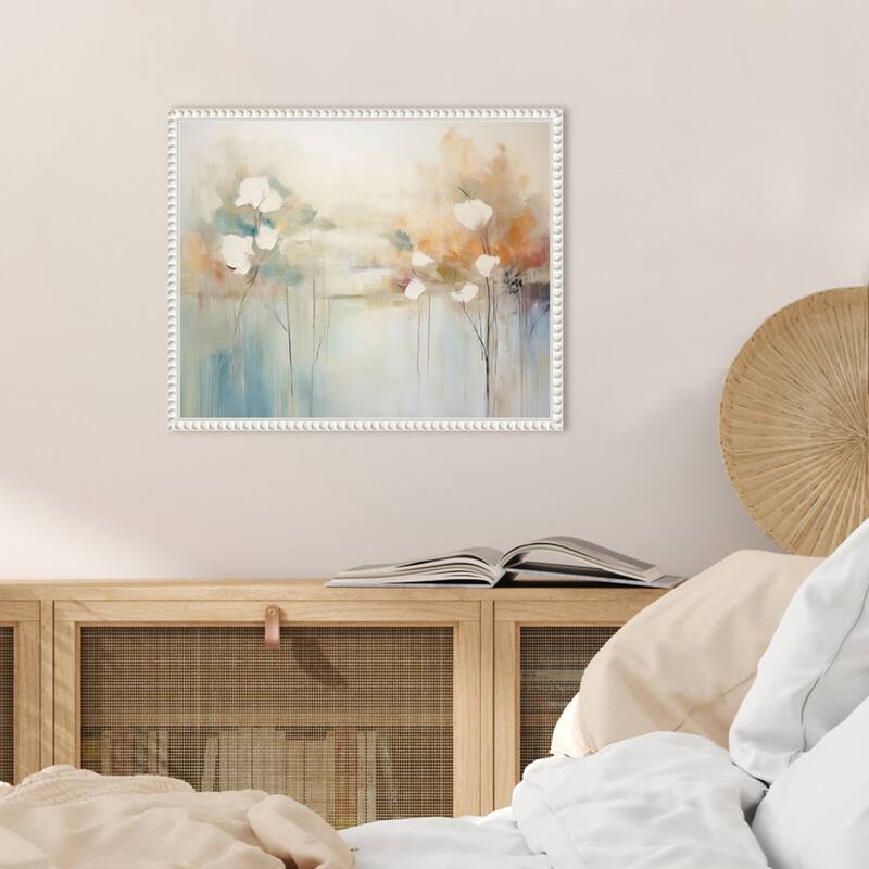 Strength of Delight II by Irena Orlov Framed Canvas Wall Art Print - Sylvie Beaded White