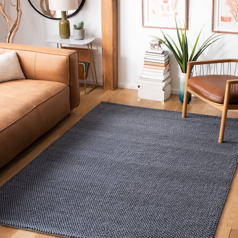 SAFAVIEH Handmade Natura Eduina New Zealand Wool Rug - 4' x 6' - Dark Grey - Rectangle