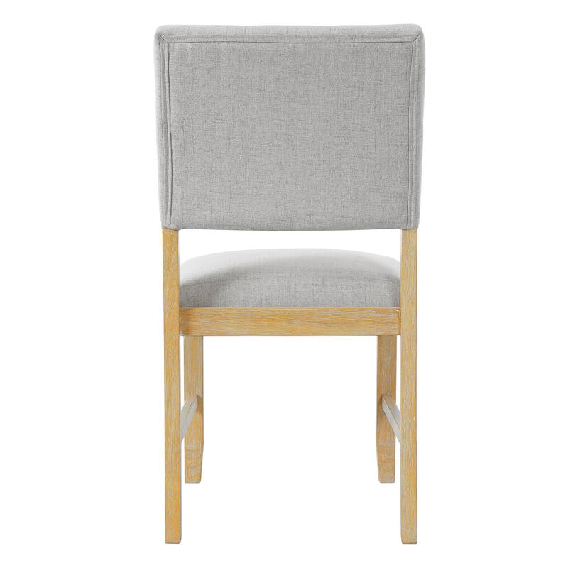 Roomfitters Wooden Dining Chairs Set of 4, Upholstered Kitchen Side Chairs with Solid Wood Legs and Padded Seat, Beige+Natural