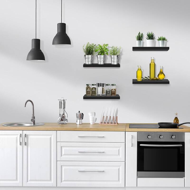 Wall Mounted Bookshelf (4 Pack) - 16.25 in L x 5.50 in W