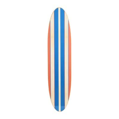 Lacquered Wood Surfboard Wall Décor