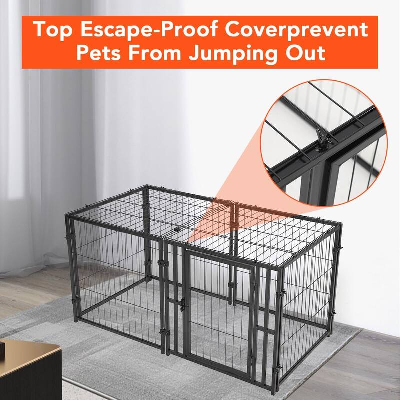 Heavy Duty Large Dog Crate 48" Dog Kennel Puppy Dog Playpen Pet Cage Pet Playpen