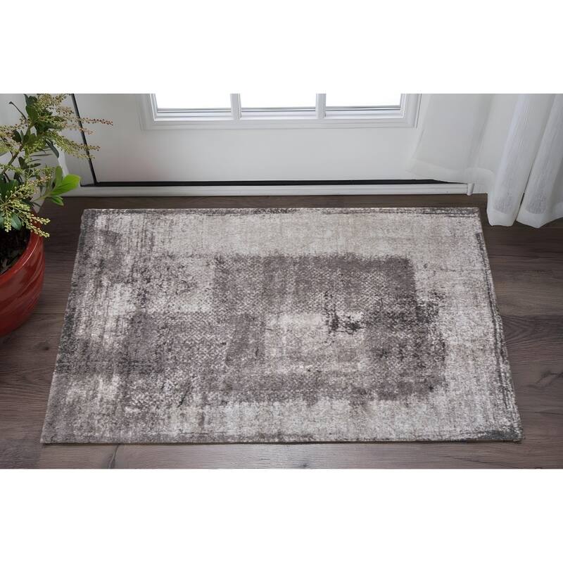 HomeRoots Abstract Industrial Rectangle Area Rug - 34.00 in. x 21.00 in.  x 1.00 in.
