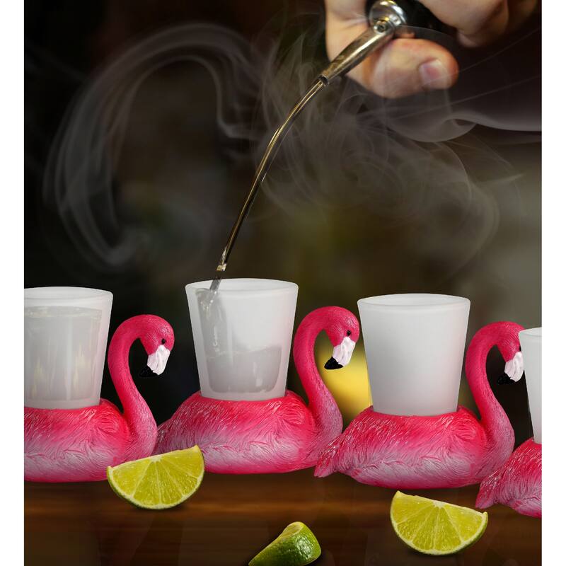 CoTa Global Cool Flamingo Shot Glass Novelty Glassware 4Lx2Wx3H inches On Sale Bed Bath