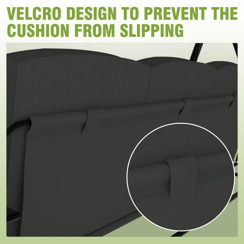 VEIKOUS 3-Seat 2-in-1 Convertible Patio Porch Swing with Adjustable Canopy Swing and Cushion