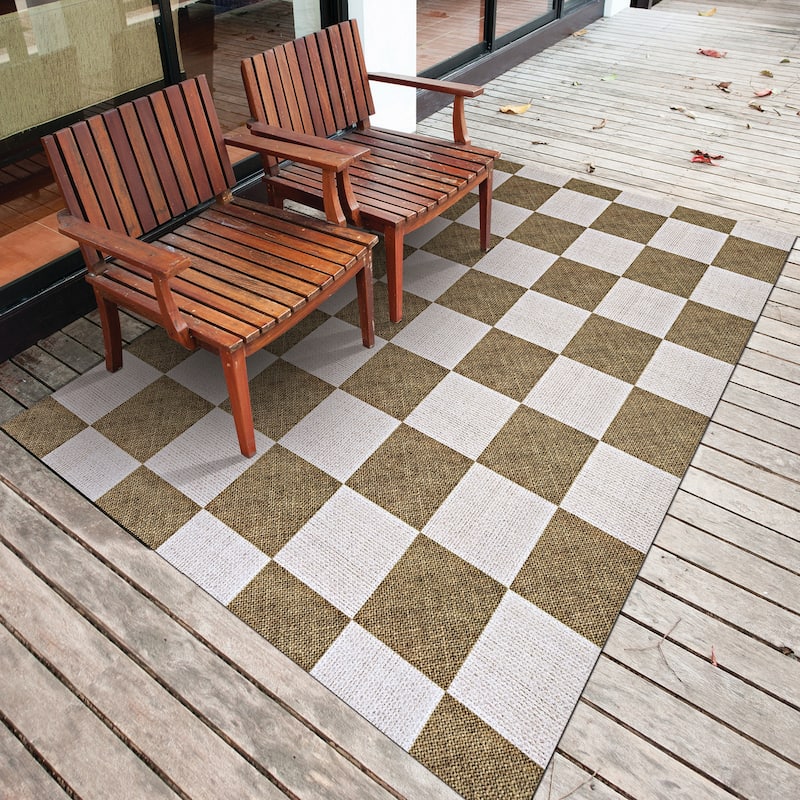 Foss Floors 6X8 Rustic Indoor/Outdoor Area Rug w/TPR