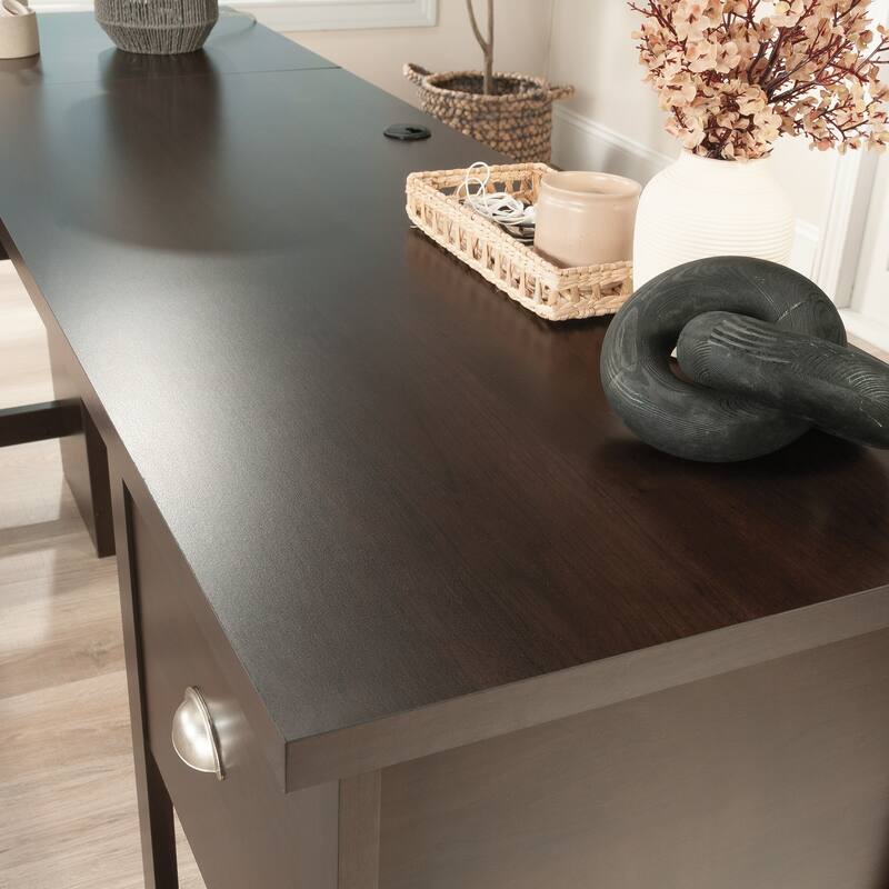 Wood L-Shaped Desk with Durable Surface, Brown