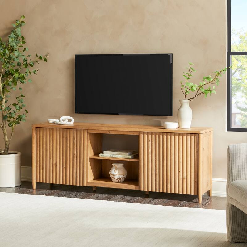 Middlebrook Scandinavian Reeded 70-inch TV Stand with Open Storage