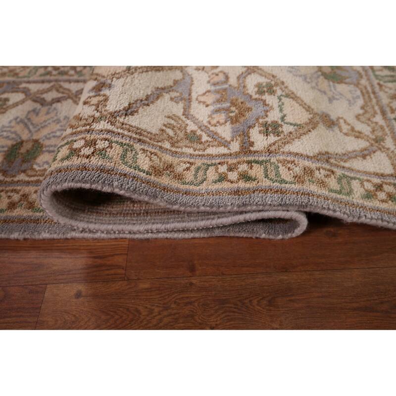 Oushak Indian Area Rug Hand-Knotted Transitional Wool Carpet - 8'0"x 9'10"