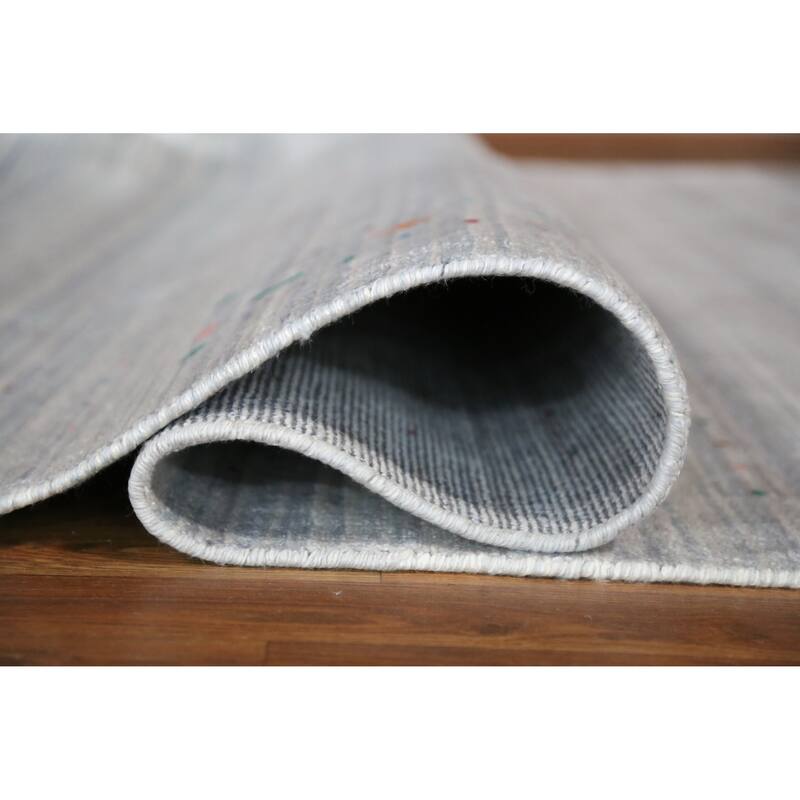 Hand Knotted Oriental 100% Wool Carpet Tribal Tribal Greys & Charcoal Gabbeh Area Rug - 12' 4'' X 9' 1''