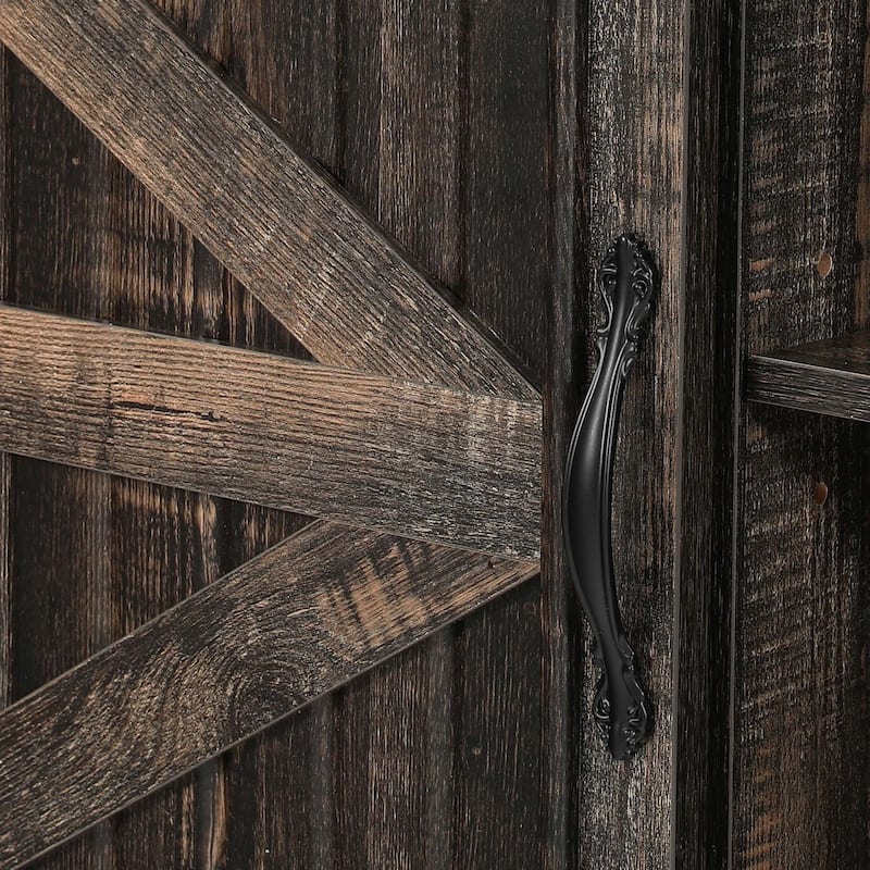 Moasis Corner TV Stand with Barn Doors for 70" TVs