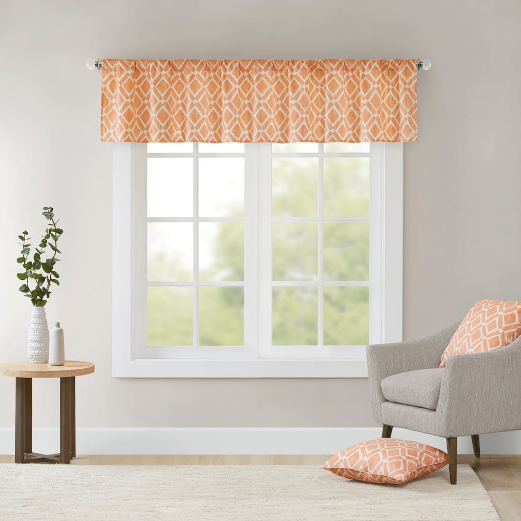 Madison Park Ella Printed Diamond Window Valance - 50 x 18 - 50 x 18