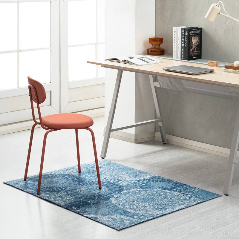 Jani 40"x54" Rug'd Chair Mat-Rug Style Office Chairmat for Carpet & Hard Floors| 0.5" Thick |Non-Slip, Foldable Desk Chair Mat