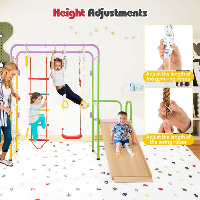 Costway Metal Indoor Jungle Gym 8-in-1 Climbing Playset with Monkey - See Details