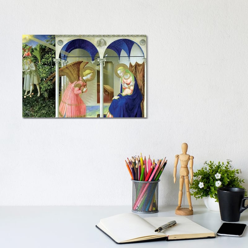 iCanvas "The Annunciation, Convent of Santo Domenico in Fiesole, 1426 (Museo del Prado)" by Fra Angelico Canvas Print - 8x12x0.75