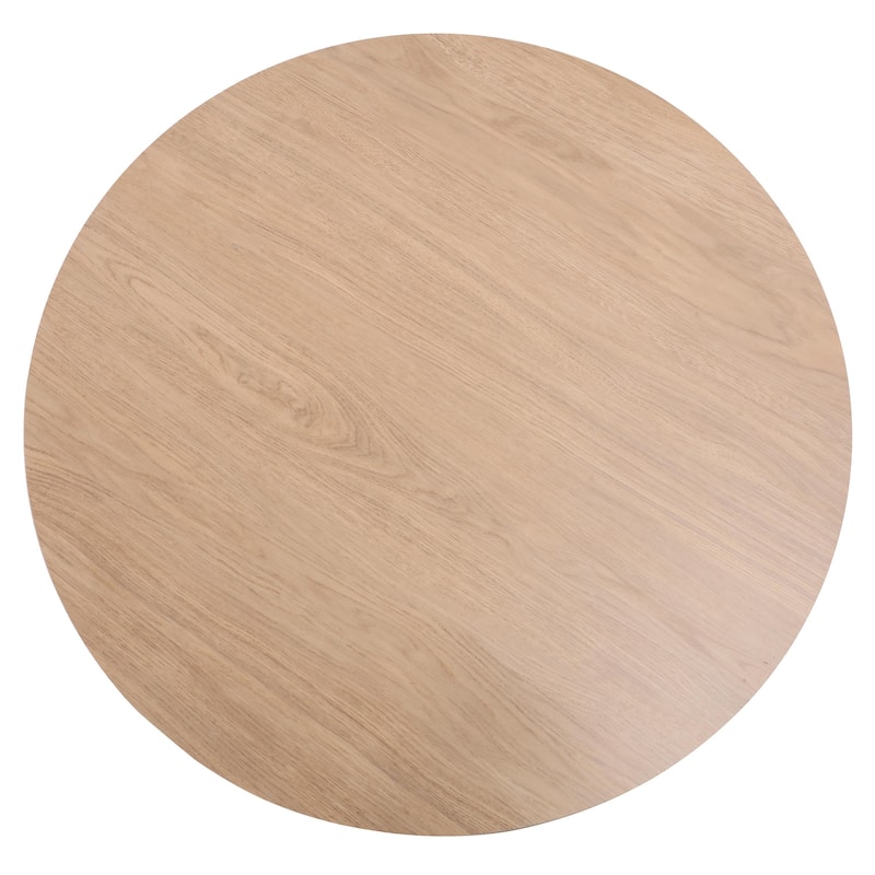 Bristol 35" Round Dining Table with Modern Glass, MDF or Sintered Stone - Sturdy Steel Pedestal Base for Kitchen, Dining, Cafe