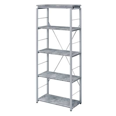 4-shelf Bookcase with Sturdy Steel Frame and 4 Wooden Shelves