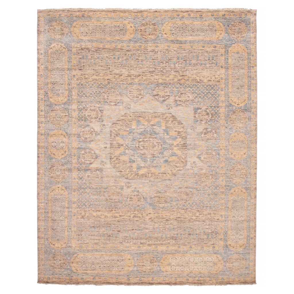 ECARPETGALLERY Hand-knotted Mamluk Light Blue Wool Rug - 12' 1" x 15'