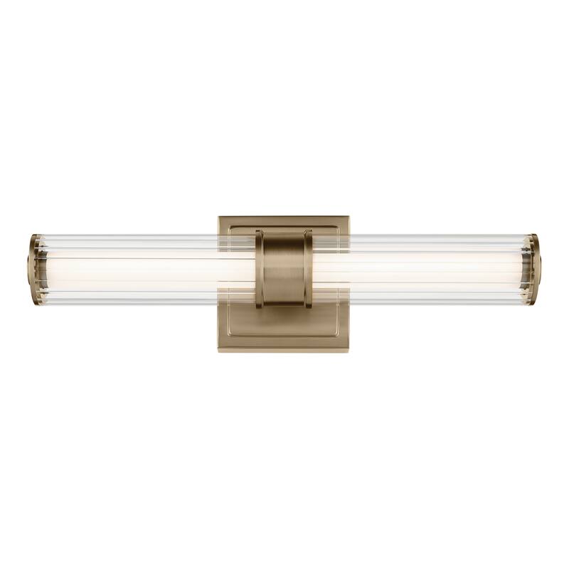 Kichler Lighting Laurene 18.5" Linear Bath Bar Small LED with Clear Fluted Glass in Champagne Bronze