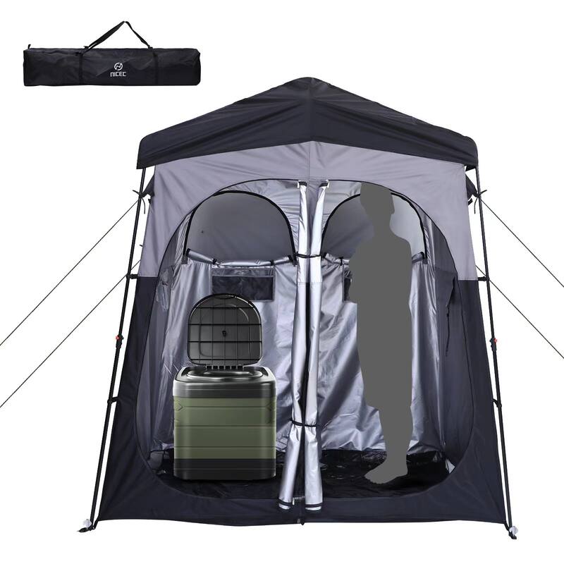 Instant Pop-Up Privacy Tent, Oversize Outdoor Shower, Changing, and Toilet Enclosure - 2 Room