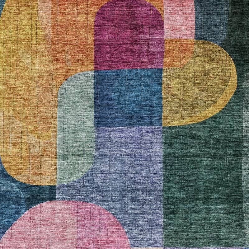 HomeRoots Abstract Transitional Rectangle Outdoor Rug