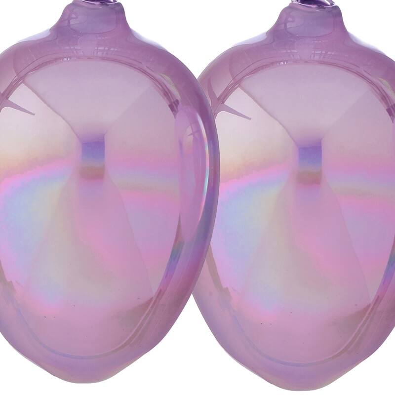 4" Iridescent Glass Egg Ornament Box of 4