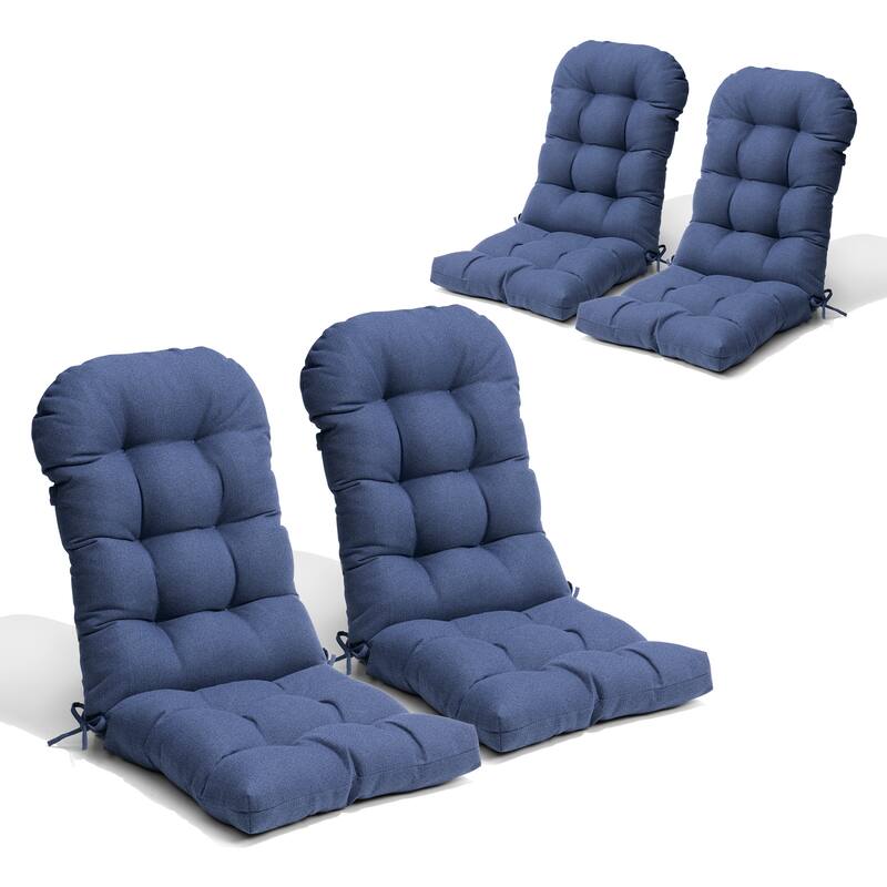 Outdoor Adirondack Chair Cushion Thickened Patio Chair Pad Lounge Rocking Chair Cushion - 4PC - SKY